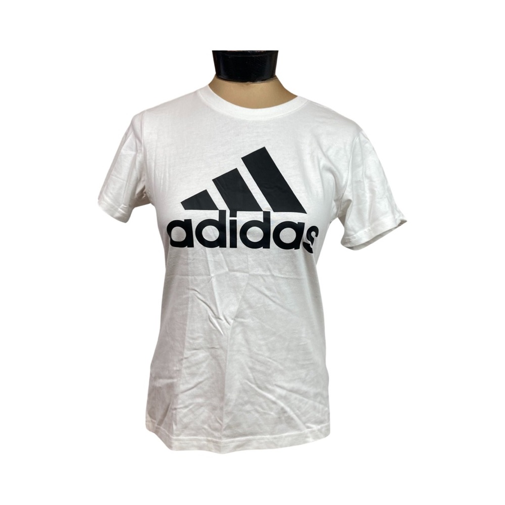 Adidas Womens Essentials Logo Short Sleeve Crew Neck T-Shirt Size S White NWT